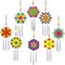 24 Sets Lotus Flower Suncatcher Wind Chimes Decorations DIY Window Paint Art Stickers Craft Kits Flower Sun Catchers for Kids Classroom Birthday Summer Party Activities Art Project